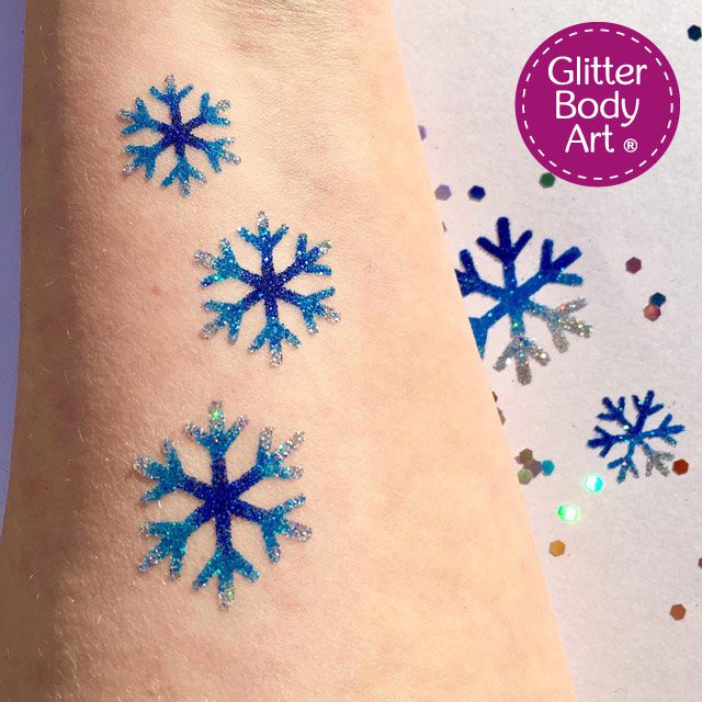 snowflakes-arm snowflake temporary tattoo stencil, Frozen glitter tattoos