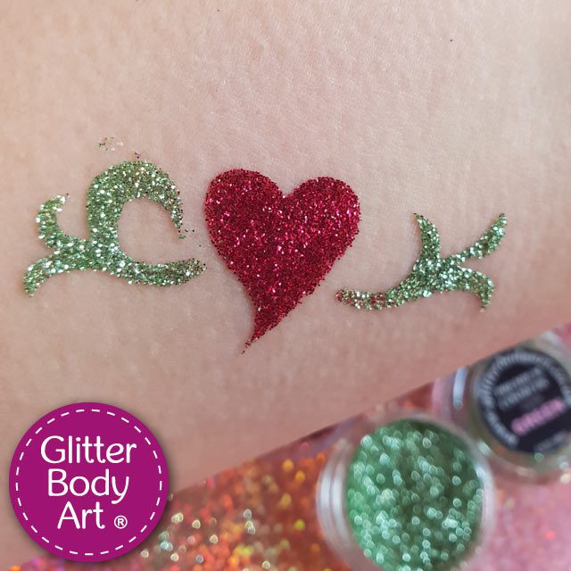 Stencil-Heart-005 heart vine temporary tattoo stencil for kids parties