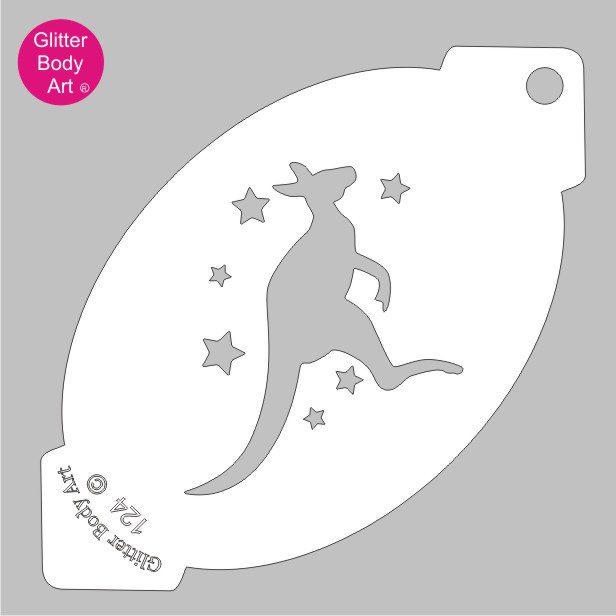 kangaroo_face_paint_stencil_124 kanagroo stencil for Australia, Wallaby stencil, Wallabies rugby