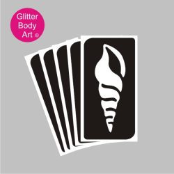 conch seashell temporary tattoo stencil