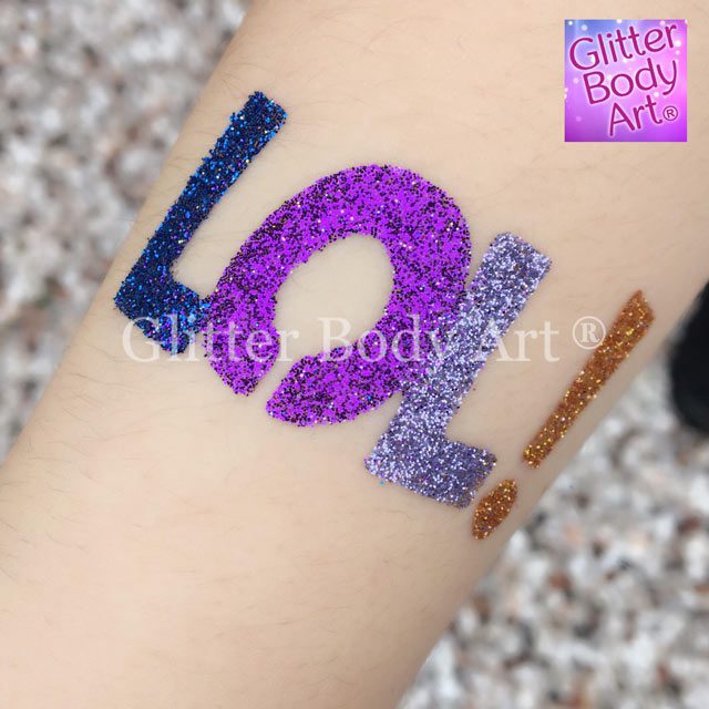 Glitter-Pic-LOL LOL dolls temporary tattoo stencil, girls birthday party