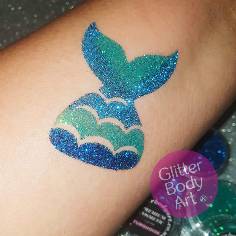 Mermaid-Tail mermaid tale glitter tattoo, mermaid party temporary tattoo stencils