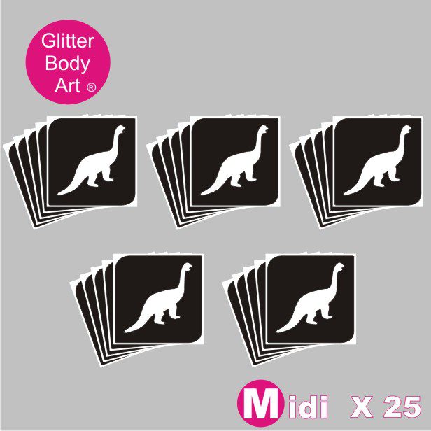 dinosaur glitter tattoo stencil 048 25 midi sized dinosaur temporary tattoos, stencils for glitter tattoos