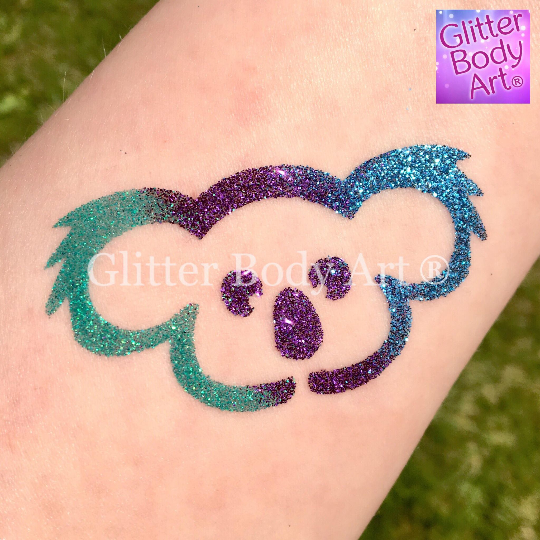 koala Koala temporary tattoos for kids, Koala glitter tattoo stencil