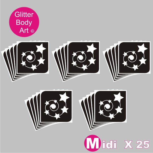 stars glitter tattoo stencil 062 25 midi swirly stars temporary tattoo stencils for glitter tattoos