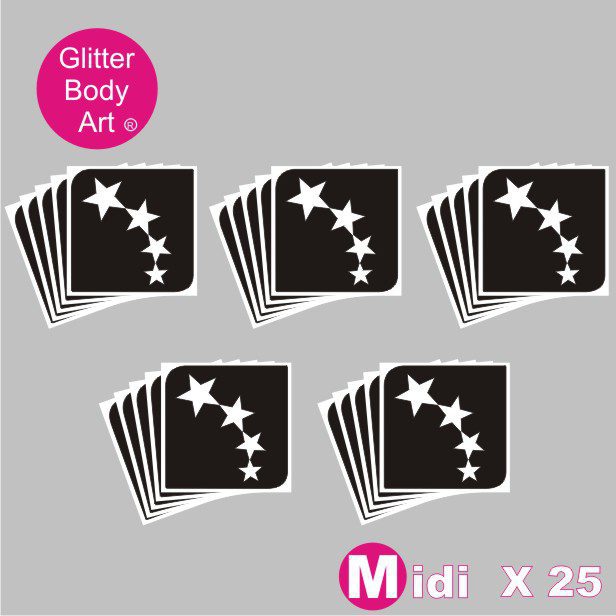 stars_glitter_tattoo_stencil_002 25 midi stars temporary tattoo stencils for glitter tattoos