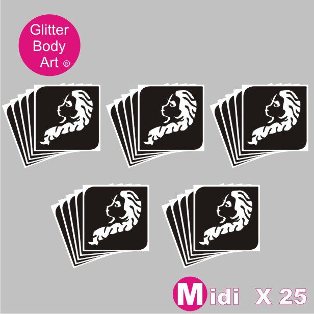 elsa glitter tattoo stencil 078 25 Midi sized princess temporary tattoo stencils