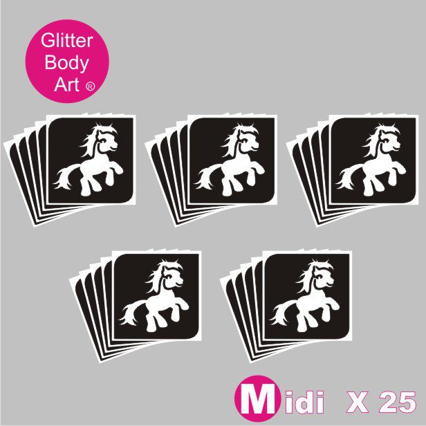 pony glitter tattoo stencil 079 25 midi My Little Pony temporary tattoo stencils for glitter tattoos