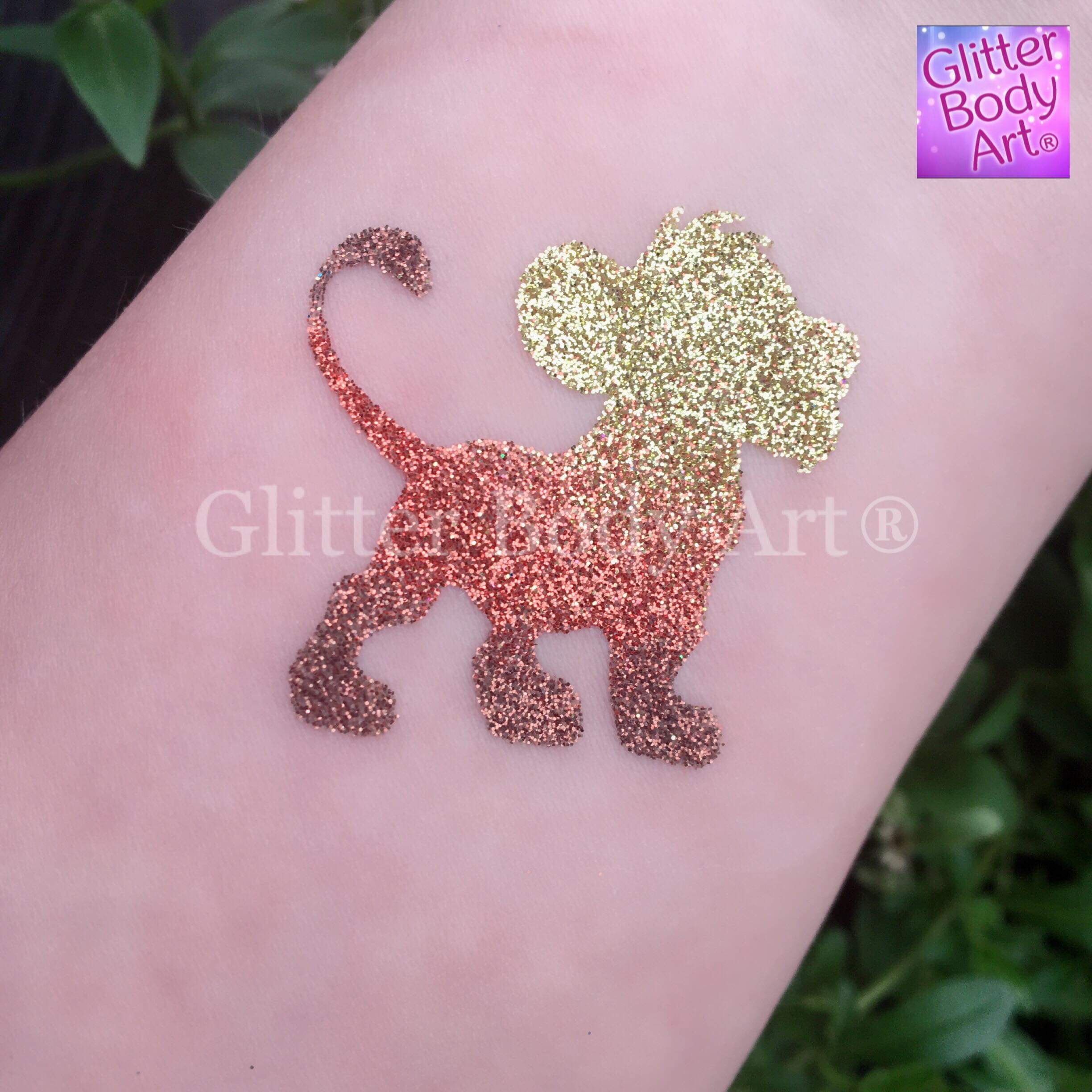 baby tiger baby lion temporary tattoo stencil Simba glitter tattoo, Lion King birthday party theme