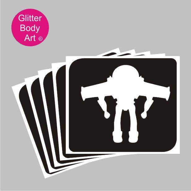 buzz_glitter_tattoo_stencil_326 Buzz Lightyear temporary tattoo stencil, toy story tattoo stencils toy story party ideas