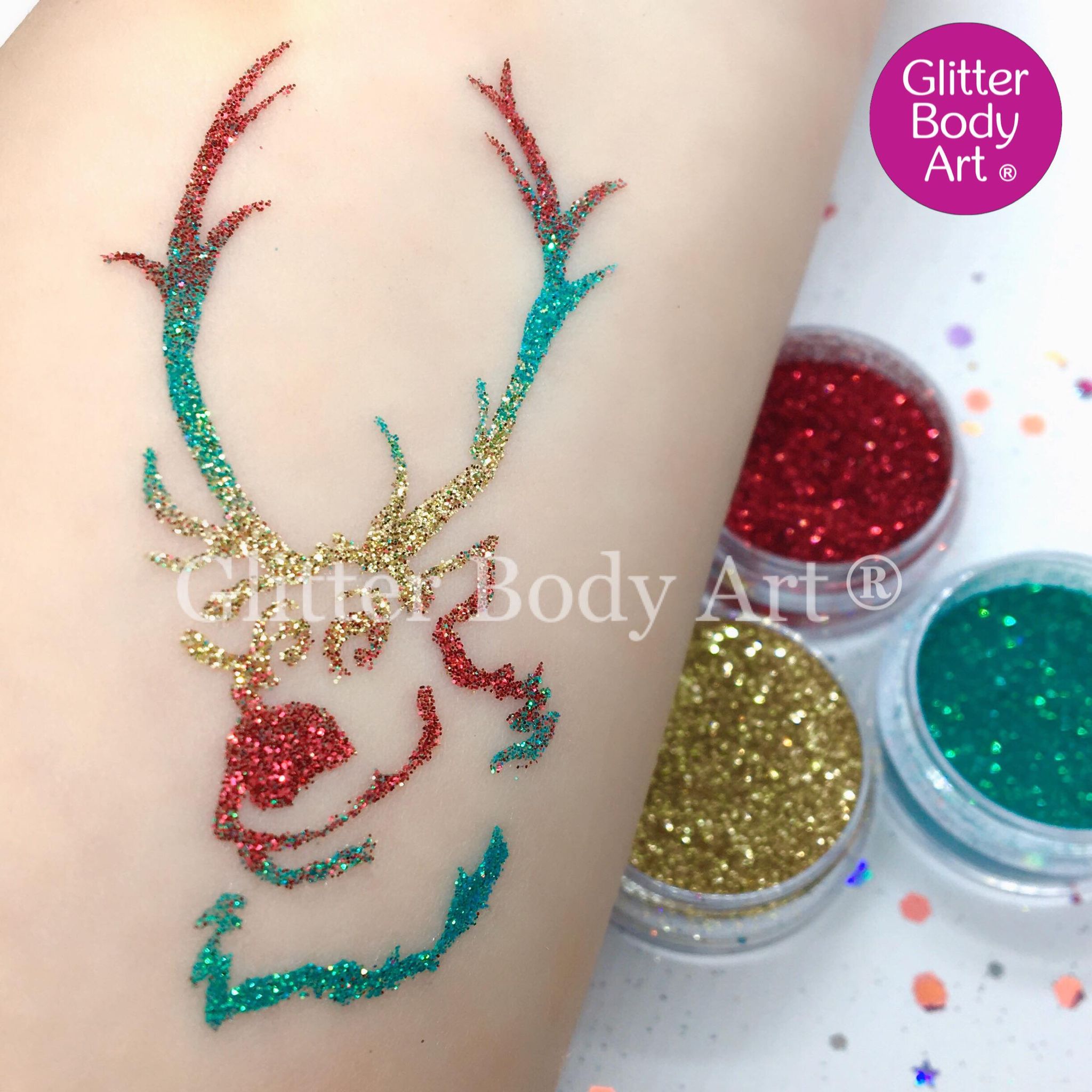 reindeer Frozen Sven Reindeer temporary tattoo for kids, Disney glitter tattoos