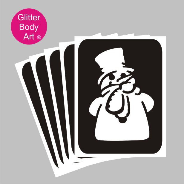 snowman glitter tattoo stencil 421 fat snowman temporary tattoo stencil