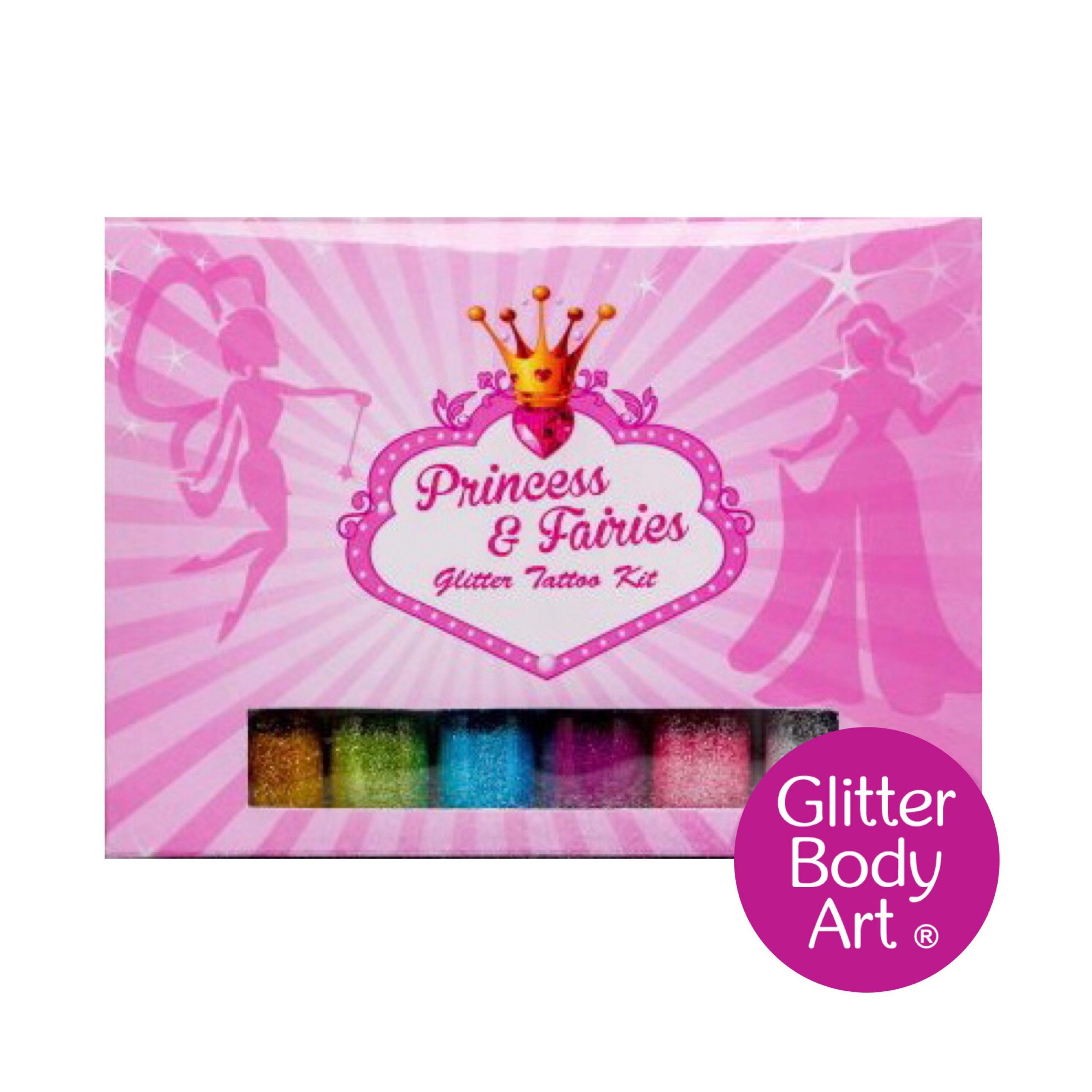 princess box pink glitter tattoo kit box with glitters