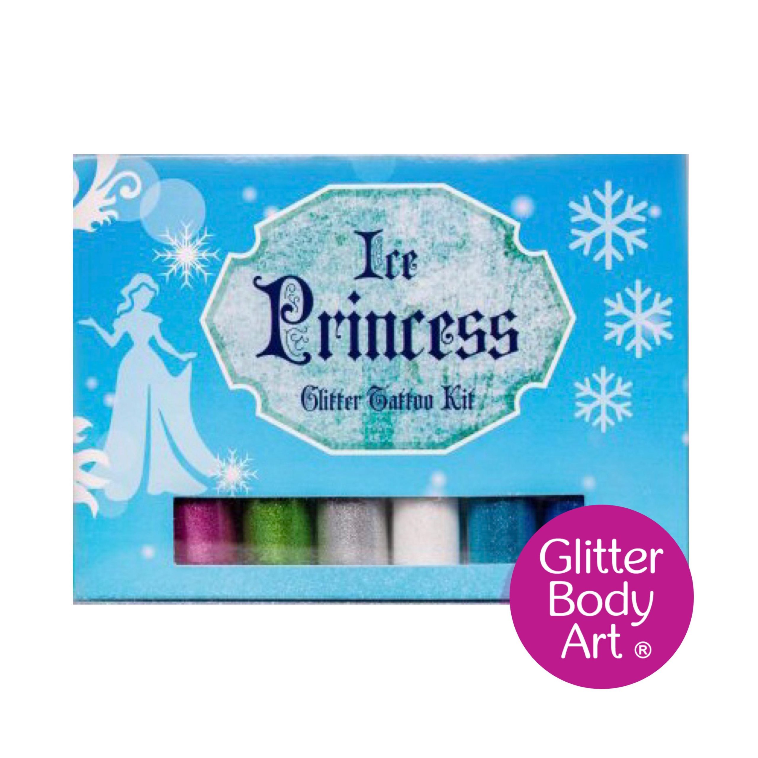 ice princess box princess glitter tattoo set with glitters