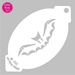 vampire bat with fangs facepainting stencil
