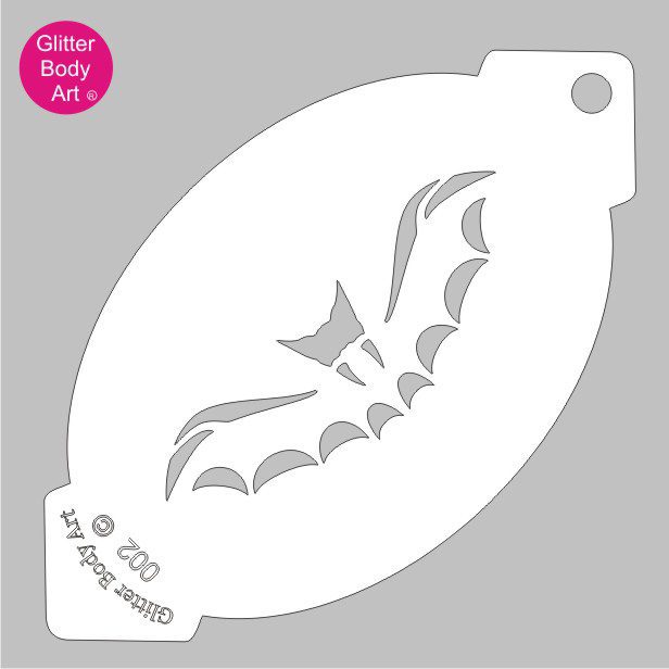 bat_face_painting_stencil_002 vampire bat with fangs facepainting stencil