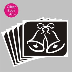 pair of christmas bells temporary tattoo stencil