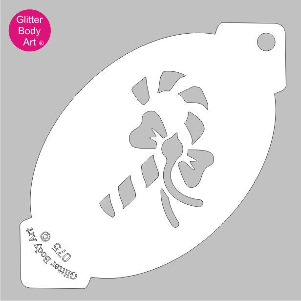 candy_face_paint_stencil_075 candy cane with bow face paint stencil