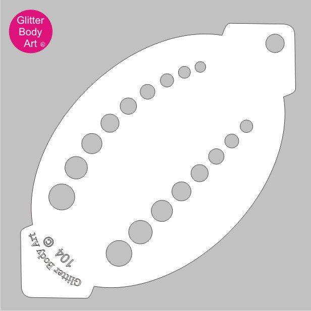 circle_face_paint_stencil_104 rows of circles face paint stencil
