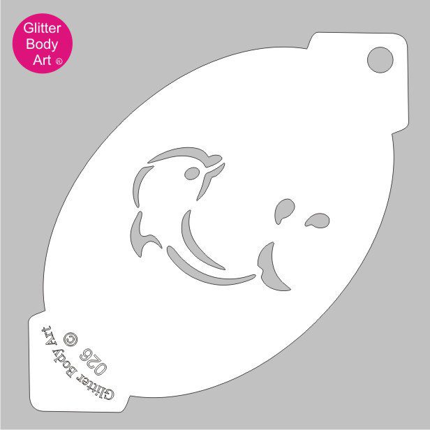 dolphin_face_paint_stencil_026 dolphin facepainting stencil splashing in water face paint stencl