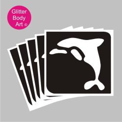 dolphin temporary glitter tattoo stencil, under the sea stencil for arts & craft or under the sea birthday party idea