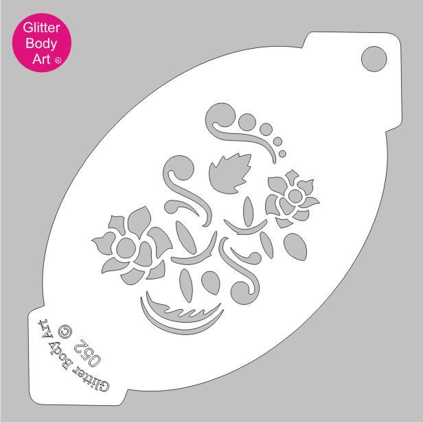 floral_face_paint_stencil_052 floral face paint stencil