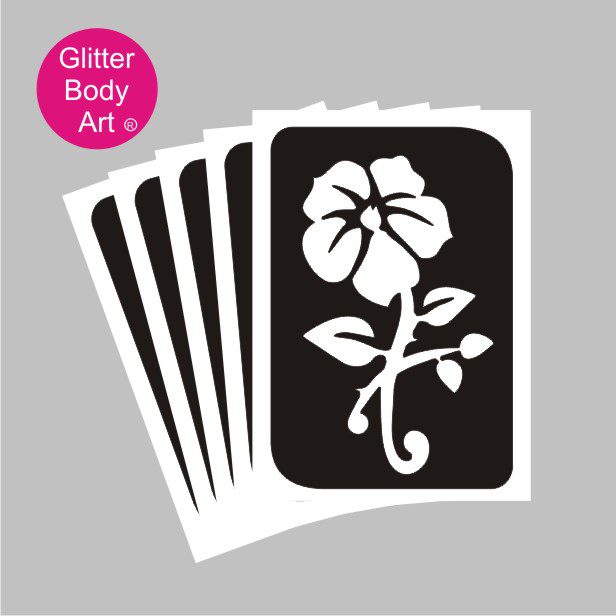 flower_glitter_tattoo_115 pretty flower temporary tattoo stencil