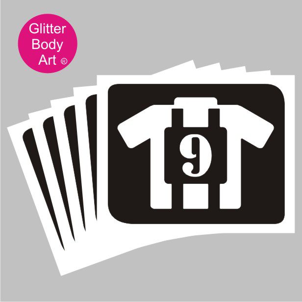 football_glitter_tattoo_stencil_042 football shirt temporary tattoo stencil