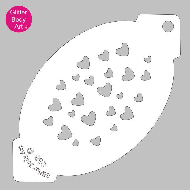hearts_face_paint_stencil_038 multi stars facepainting stencil
