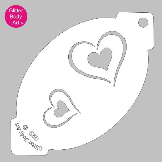 hearts_face_paint_stencil_099 Hearts facepainting stencil