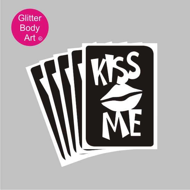 hen_party_glitter_tattoo_stencil_098 kiss me temporary tattoo for hen party
