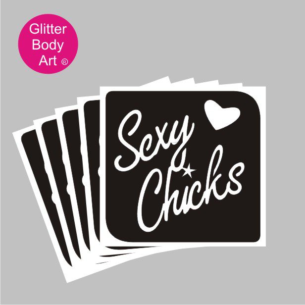 hen_party_glitter_tattoo_stencil_101 sexy chick hen party temporary tattoo