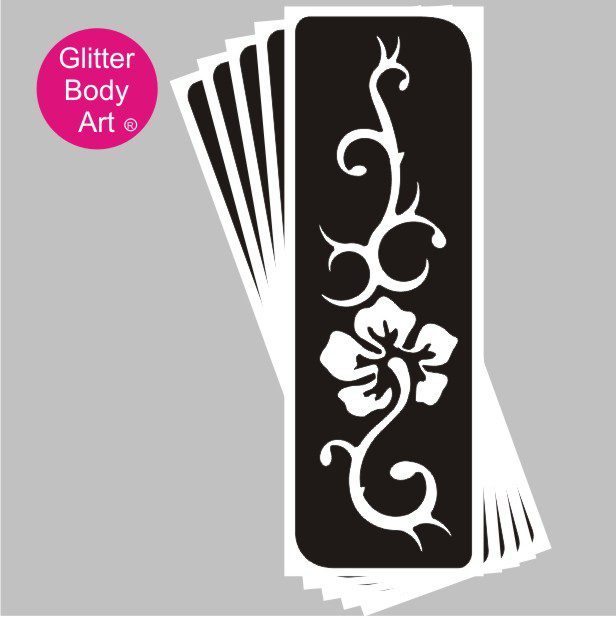 henna glitter tattoo stencil 359 henna style floral temporary tattoo stencil, perfect for henna weddings