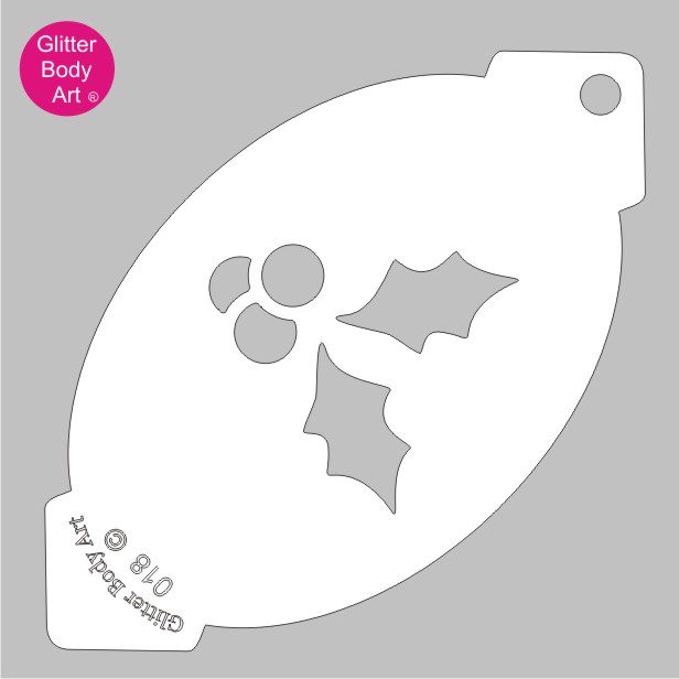 holly_face_paint_stencil_018 pretty holly facepaint stencil