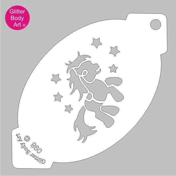 pony_face_paint_stencil_098 my little pony surrounded with stars face paint stencil