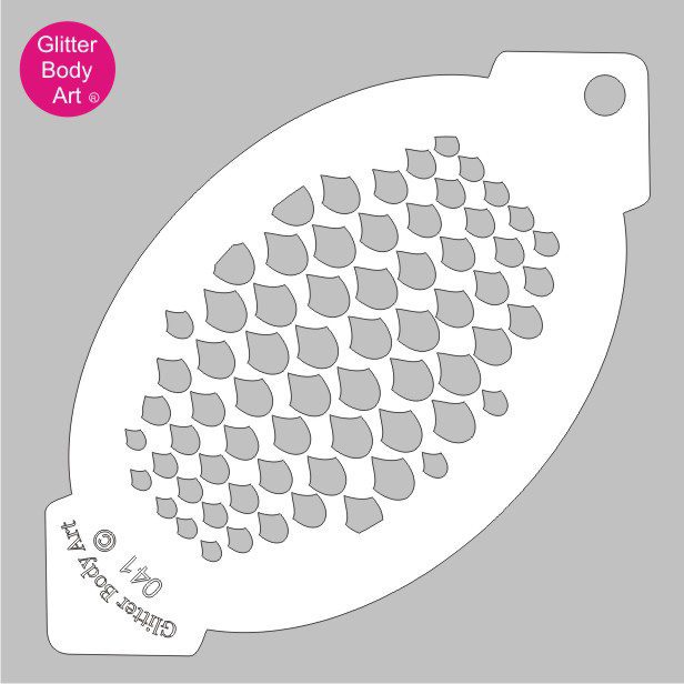 scales_print_face_paint_stencil_041 reptile scales facepaint stencil