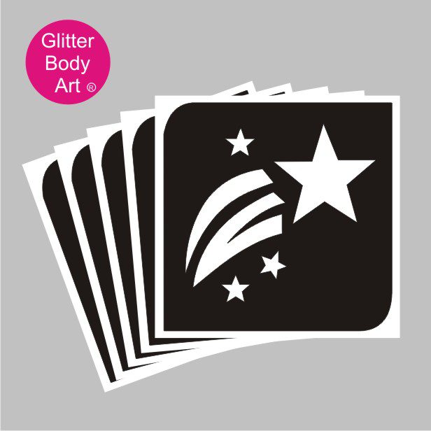 shooting star glitter tattoo stencil 178 shooting star temporary tattoo stencil