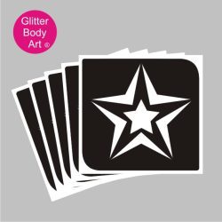 small star inside a large star, double stars temporary tattoo stencil
