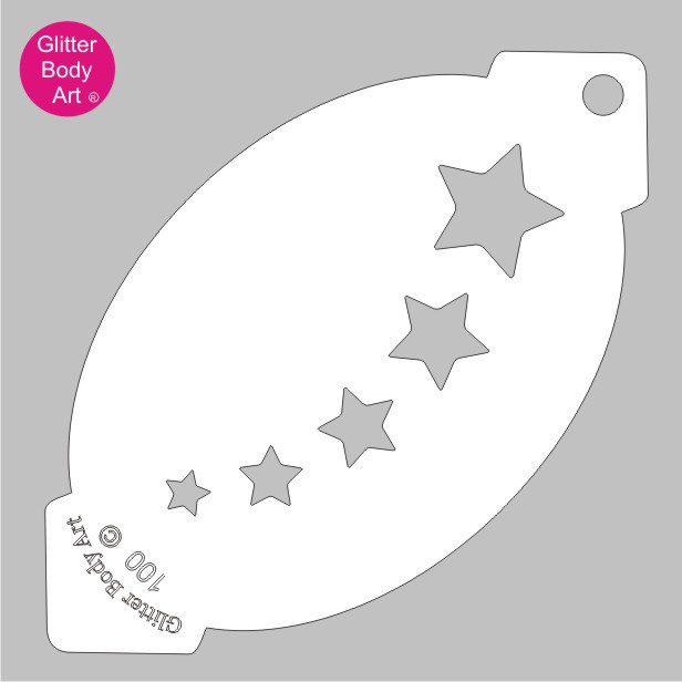 stars_face_paint_stencil_100 5 stars facepainting stencil