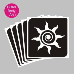 swirly sun temporary tattoo stencil
