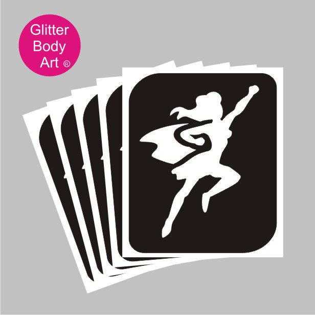super woman glitter tattoo stencil 252 superwoman temporary tattoo stencils