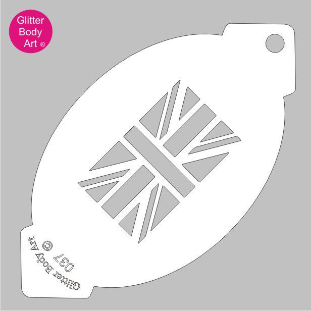 union_jack_face_paint_stencil_037 King charles coronation jack flag face paint stencil, British face painting template