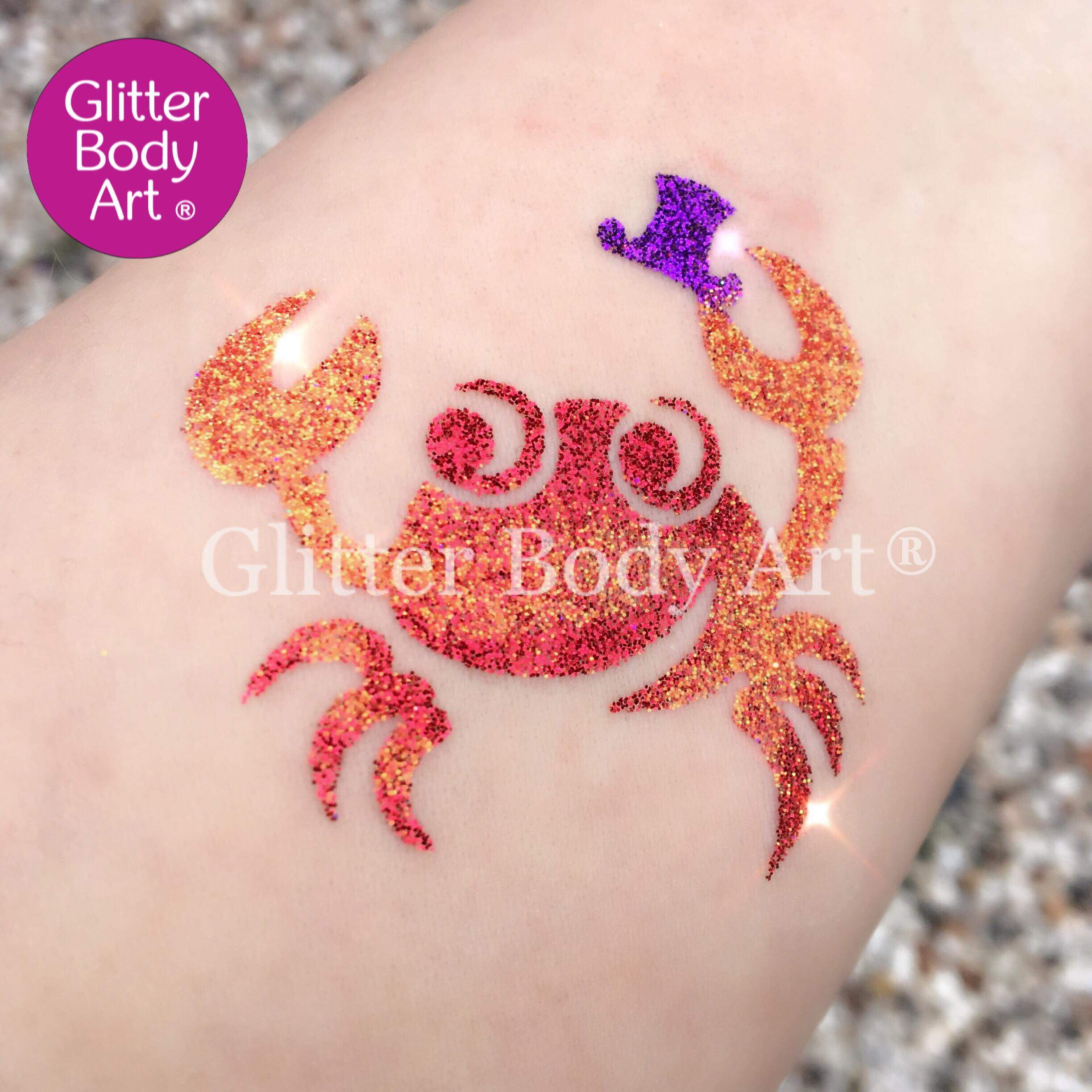 crab temporary tattoo cute crab temporary tattoo