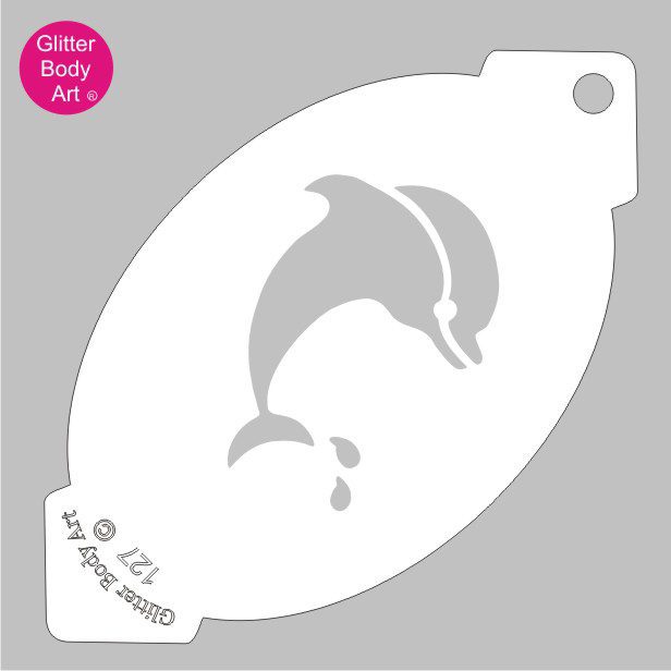127 dolphin Dolphin face paint stencil for facepainters kit Under the sea party stencil
