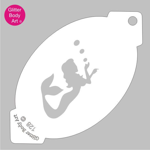 128 mermaid Mermaid face paint stencil mermaid birthday party face painters stencil