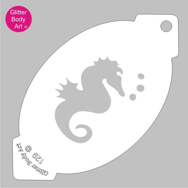 129 seahorse seahorse face paint stencil face painters stencils cake stencils birthday party stencils