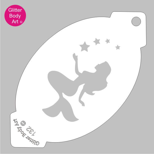 132 mermaid Mermaid face paint stencil for face painters at kids parties mermaid reuseable stencil