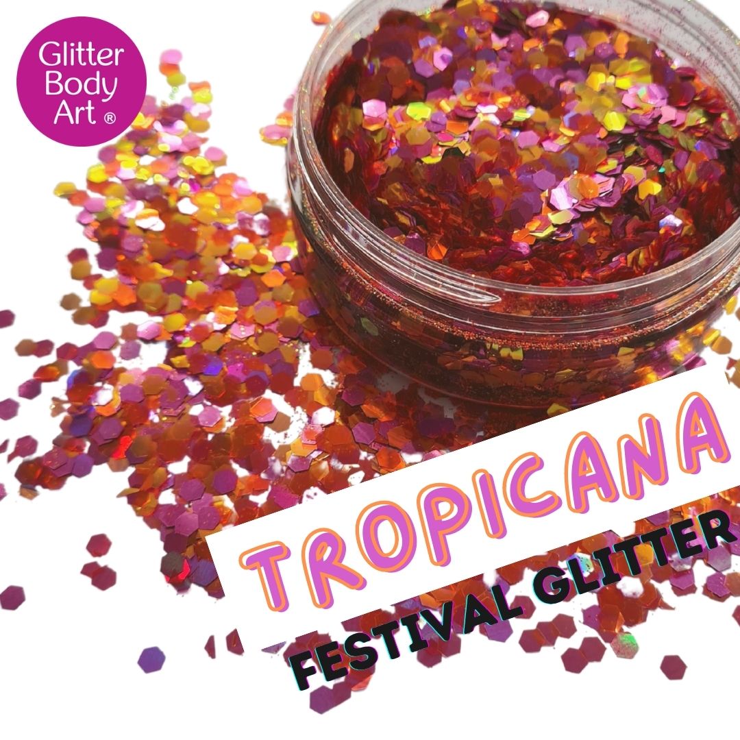 Tropicana festival glitter Tropicana Festival Glitter Makeup Chunky Glitter Pots glitter eyes glitter hair