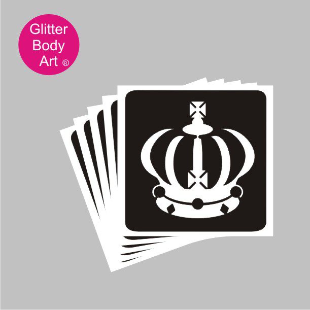 royal_crown king charles coronation crown glitter tattoo stencil for temporary tattoos
