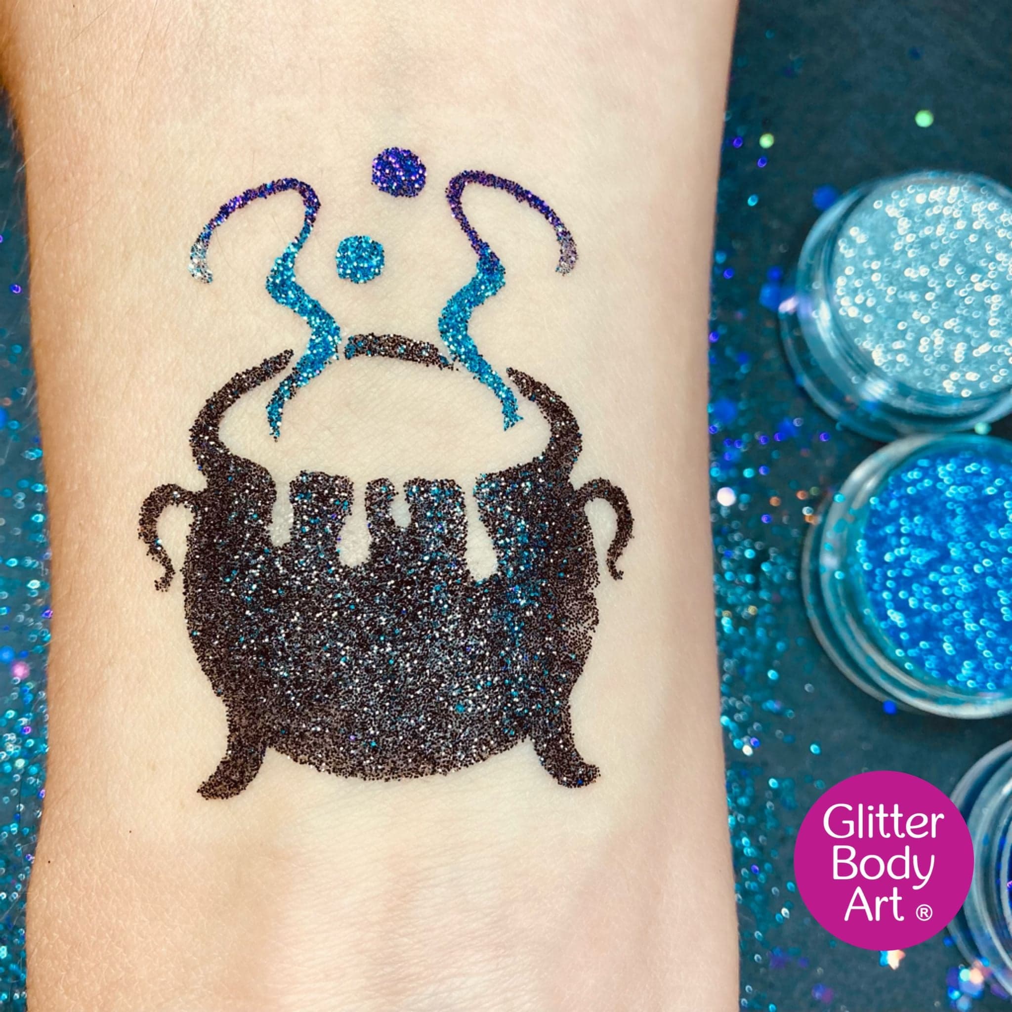 witches cauldron glitter tattoo witches cauldron glitter tattoo for halloween parties